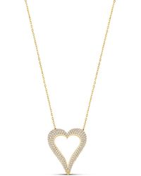SHYMI - Pave Cutout Wide Heart Necklace - Lyst