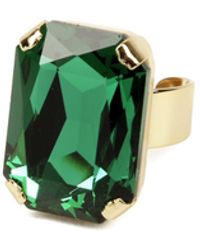 Addicted - Celeste Ring With Emerald Crystal - Lyst
