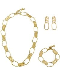 Rare Matters Jewelry - Modern Loop Plated Necklace, Bracelet & Earrings Set - Lyst