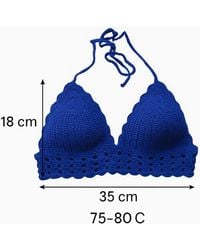 Springmoonatelier - Handmade Crochet Crop Top Deep Motif Adjustable - Lyst