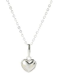 Classicharms - 925 Sterling Carved Heart Pendant Necklace - Lyst