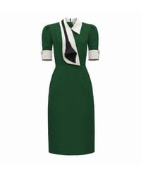 Julia Allert - Formal Fitted Dress With Collar - Lyst