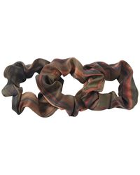 Soft Strokes Silk - Pure Mulberry Silk French Scrunchie, Tea Silk, Set Of Three In Mountains And Rivers - Lyst