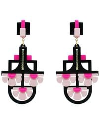 Gissa Bicalho - Handmade Acrylic Earring Pendant Three Flowers - Lyst