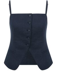 NAZLI CEREN - Marona Linen Top - Lyst