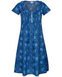 At Last - Cotton Karen Short Sleeve Day Dress - Lyst