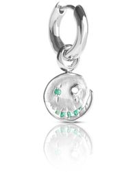 Kasun - Smile Hoop Earring – May – Emerald – - Lyst