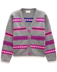 Peraluna - Sephora Jacquard Knit Cardigan - Lyst