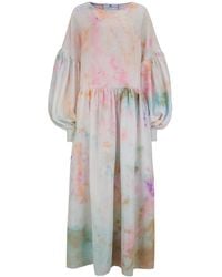 Klements Dusk Cloud Dress In Hand Dyed Silk - Multicolor