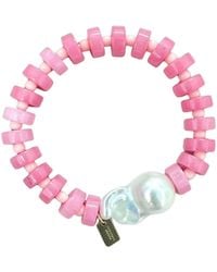 Christina Greene - Rosy Outlook Baroque Pearl Beaded Bracelet - Lyst