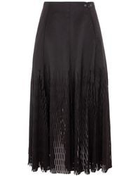 Silvia Serban - Midi Laser Cut Paneled Skirt - Lyst