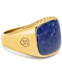 Nialaya - Gentlemen's Signet Ring With Dumortierite - Lyst