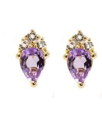 NASI SILVER - Pear Atarah Studs- Amethyst & Topaz - Lyst