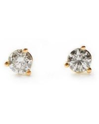 VicStoneNYC Fine Jewelry - Natural Tiny Diamond Three Prong Settings Stud Earrings - Lyst
