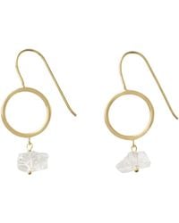 YAA YAA LONDON - Neutrals Quiet Luxury Hoop Crystal Drop Earrings - Lyst