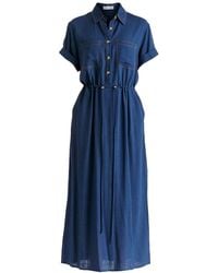 Paisie - Linen Blend Shirt Dress With Stitch Details - Lyst