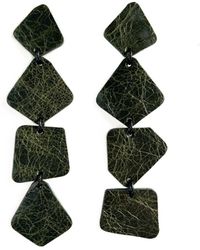 WAIWAI - Geometric Cascade Leather Earrings - Lyst
