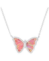 KAMARIA - Opal Butterfly Necklace With Stripes - Lyst