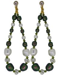 Vickisarge - Neutrals Baroque Pearl & Chaton Earrings - Lyst