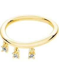 Lucy Quartermaine - Tri Skinny Drip Ring With Topaz - Lyst