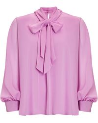 Exquise - Regular Scarf Neck Patterned Blouse - Lyst