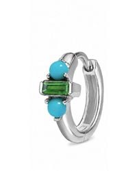 Zohreh - Tourmaline & Huggie Hoop Earring Sterling - Lyst