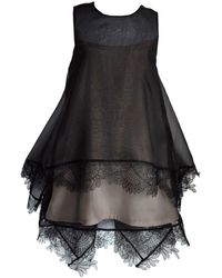 Langner - Lace Trimmed Silk Organza Mini Dress Sculptural Back - Lyst