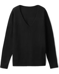Earth Body - Canna Cotton Cashmere Oversized Low V-Neck Sweater - Lyst