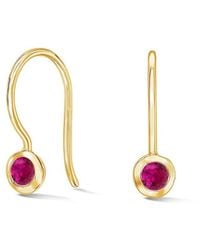 Dower & Hall - Small Ruby Dewdrop Earrings - Lyst