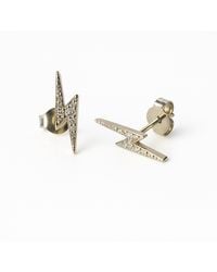 Kaizarin - Lightning Bolt Sterling Earrings Zerconia Studded - Lyst