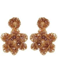 Lavish by Tricia Milaneze - Neutrals Amber & Mini Blossom Handmade Crochet Earrings - Lyst