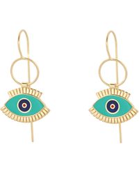 Ebru Jewelry - Divine Guardian Evil Eye Enamel Dangle Earrings - Lyst