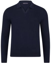 Paul James Knitwear - Lightweight Cotton Lyndon Buttonless Polo Shirt - Lyst