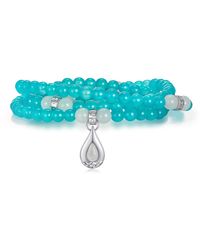 Aurozia - Five Elements Water Aquamarine Waterdrop Pendant Three Layered Crystal Bracelet & Necklace - Lyst