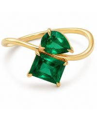Belinda Jewelz - Emerald Wavy Toi Et Moi Birthstone Ring - Lyst