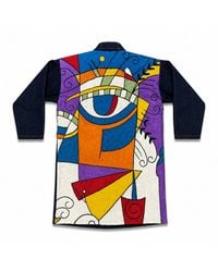Zasta Studio - Denim Artwork Long Coat - Lyst