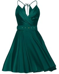 Angelika Jozefczyk - Satin Mini Dress Emerald - Lyst