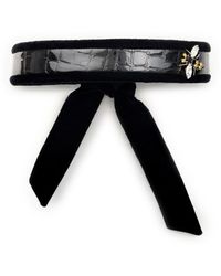 Victoria Slavinskaia - Crocodile Print Leather Bee Headband - Lyst