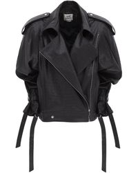 Julia Allert - Croc-Effect Faux Leather Oversized Jacket – - Lyst