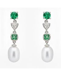 LÁTELITA London - Pearl Whisper Drop Earrings Emerald - Lyst