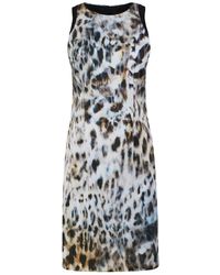 Conquista - Print Sleeveless Dress With Contrast Detail - Lyst