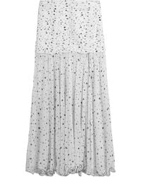 Nocturne - Printed Slit-Detail Maxi Skirt - Lyst