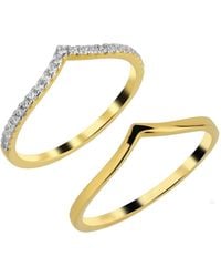 Spero London - Sterling Wishbone Stacker V Ring Set - Lyst
