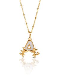 Kasun - Plated A Initial Necklace With Mother Of Pearl - Lyst
