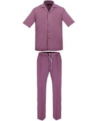 DAVID WEJ - Kingston Linen Blend Shirt And Short Set - Lyst