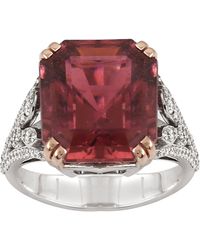 Artisan - Natural Tourmaline & Diamond Cocktail Ring - Lyst
