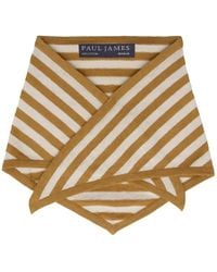 Paul James Knitwear - Organic Cotton Linen Cary Striped Mini Neckerchief - Lyst