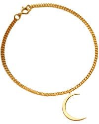 Posh Totty Designs - Plated Crescent Moon Charm Bracelet - Lyst