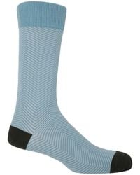 Peper Harow - Made in England - Lux Taylor Socks – Sky - Lyst