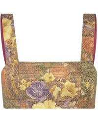 Monique Singh - Iconic Ethereal Floral Jacquard Crop Top - Lyst